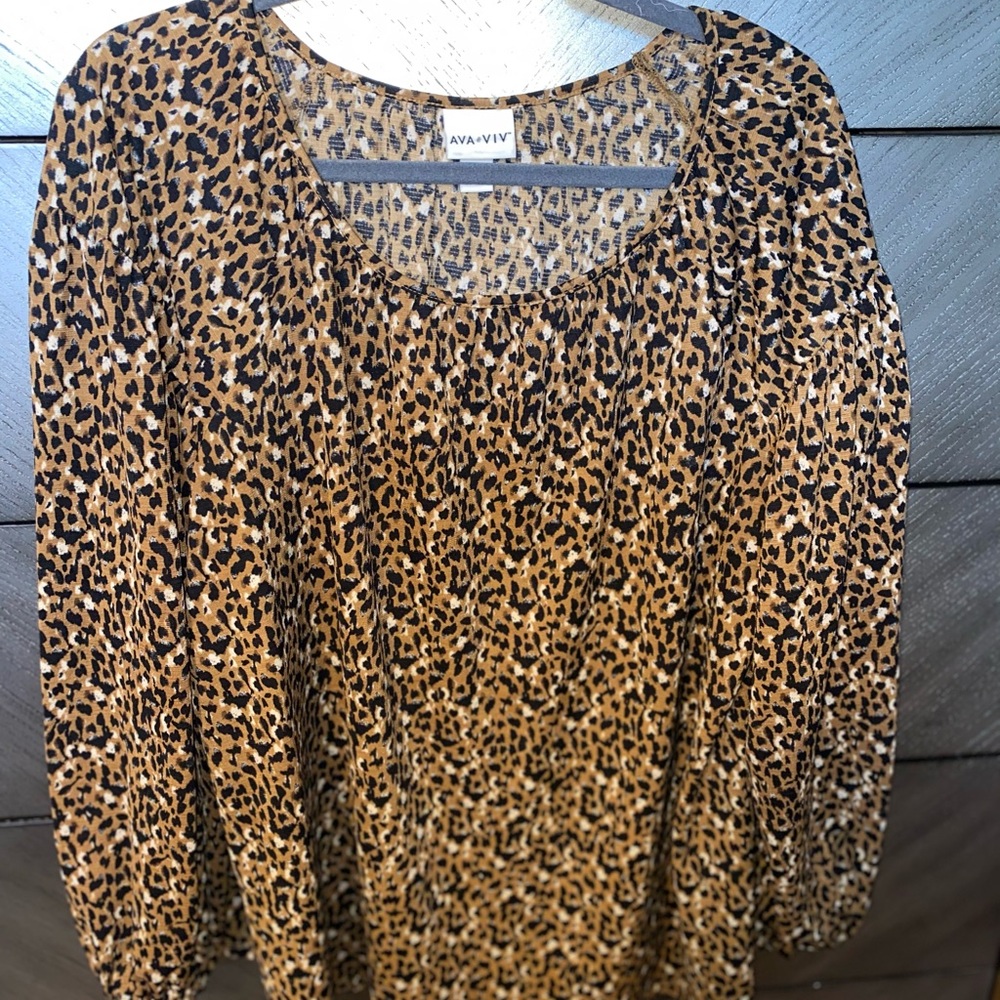 Lepord print plus size shirt 1X
